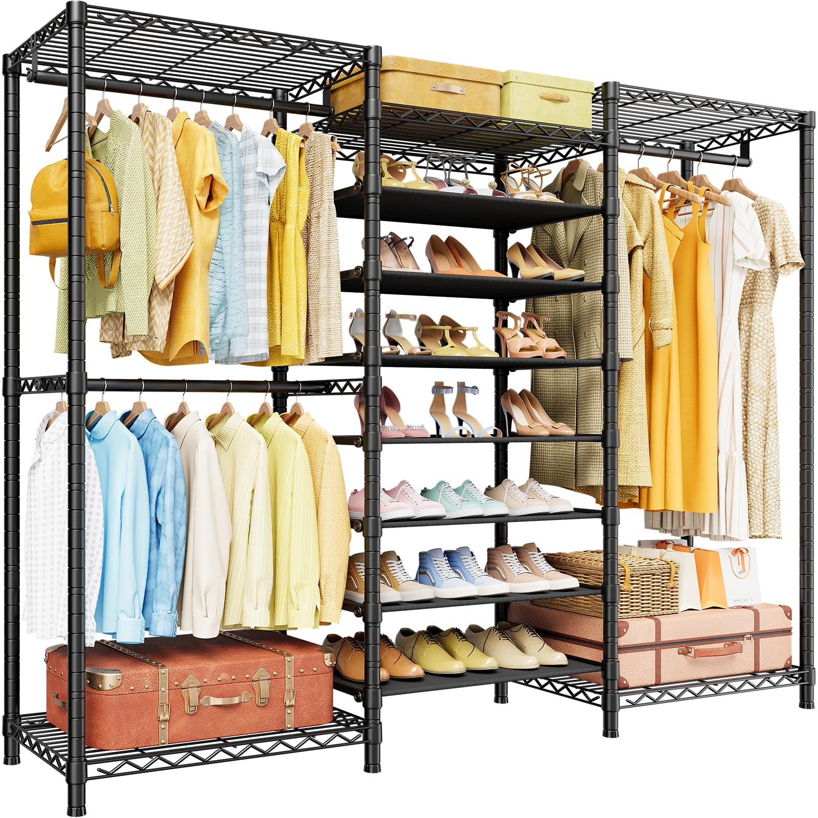 Amazon.com: ULIFHOME E16 Heavy Duty Clothing Rack（with 7-Tier